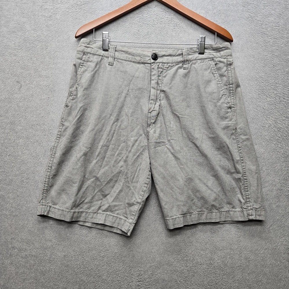 Quiksilver Men Shorts 33 Gray Chino Twill Button 8" Inseam